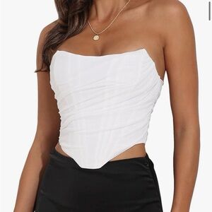 Amazon White Strapless Top